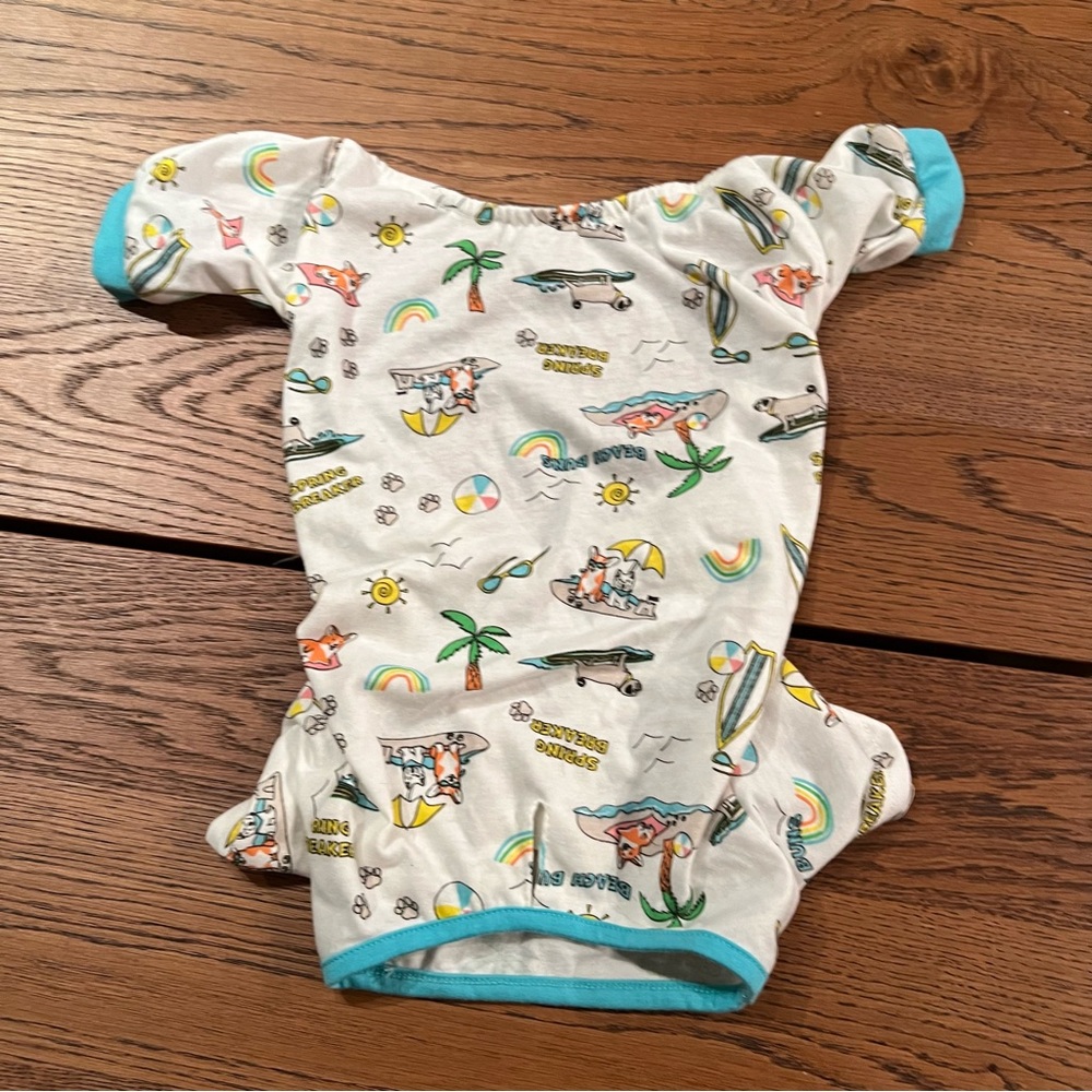 Fashion Pet Dog Pajama One Piece Medium Spring Breaker Print